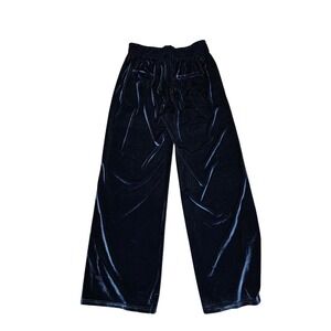 Suzanne Betro Velour Emerald Blue Pallazo Pants Elastic Waist Wide Leg 1x